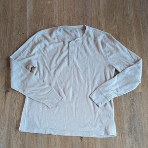 Old Navy Light Cream Long Sleeve Henley Shirt